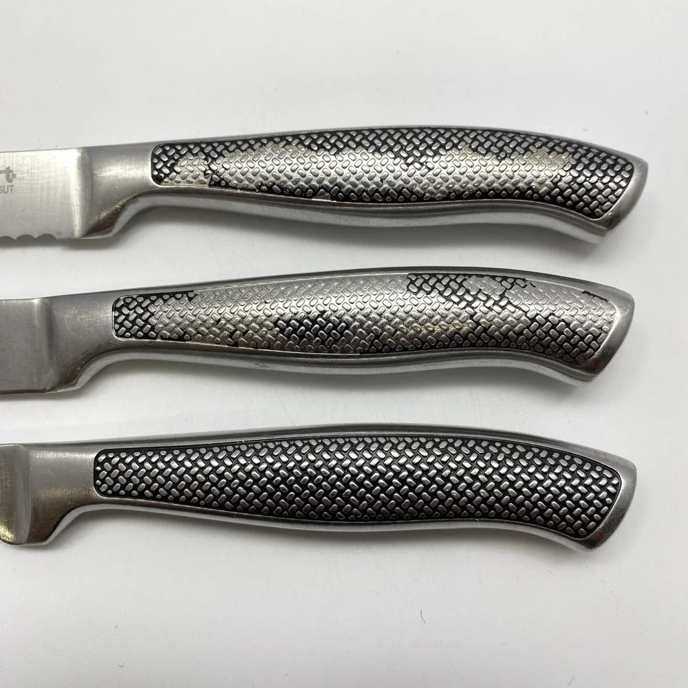 As Is Cuisinart 6 pcs Graphix Stainless Knives Chef Carving Santoku Paring Black